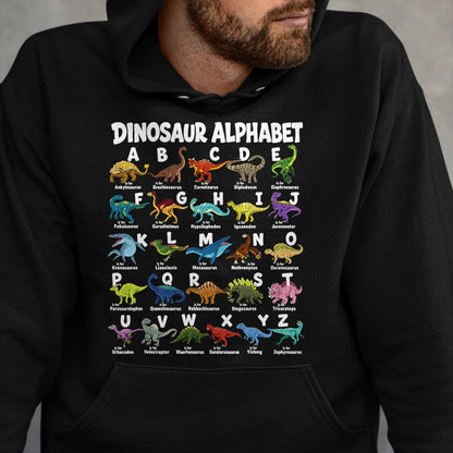 Best Dinosaur Lover Shirt, Funny Dinosaur UnisexT-Shirt/Hoodie/Sweatshirt HLT00 - Dinosaurs Alphabet Funny ABC Dino Identification Boys Girls T-Shirt