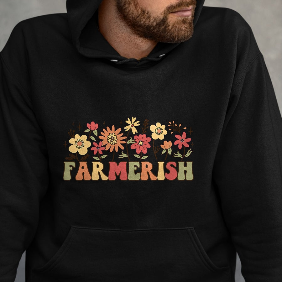 Best Farmer Life Shirt, Funny Farmer UnisexT-Shirt/Hoodie/Sweatshirt HLT00 - Farmerish Groovy Retro Floral Farmer Wife Daughter T-Shirt