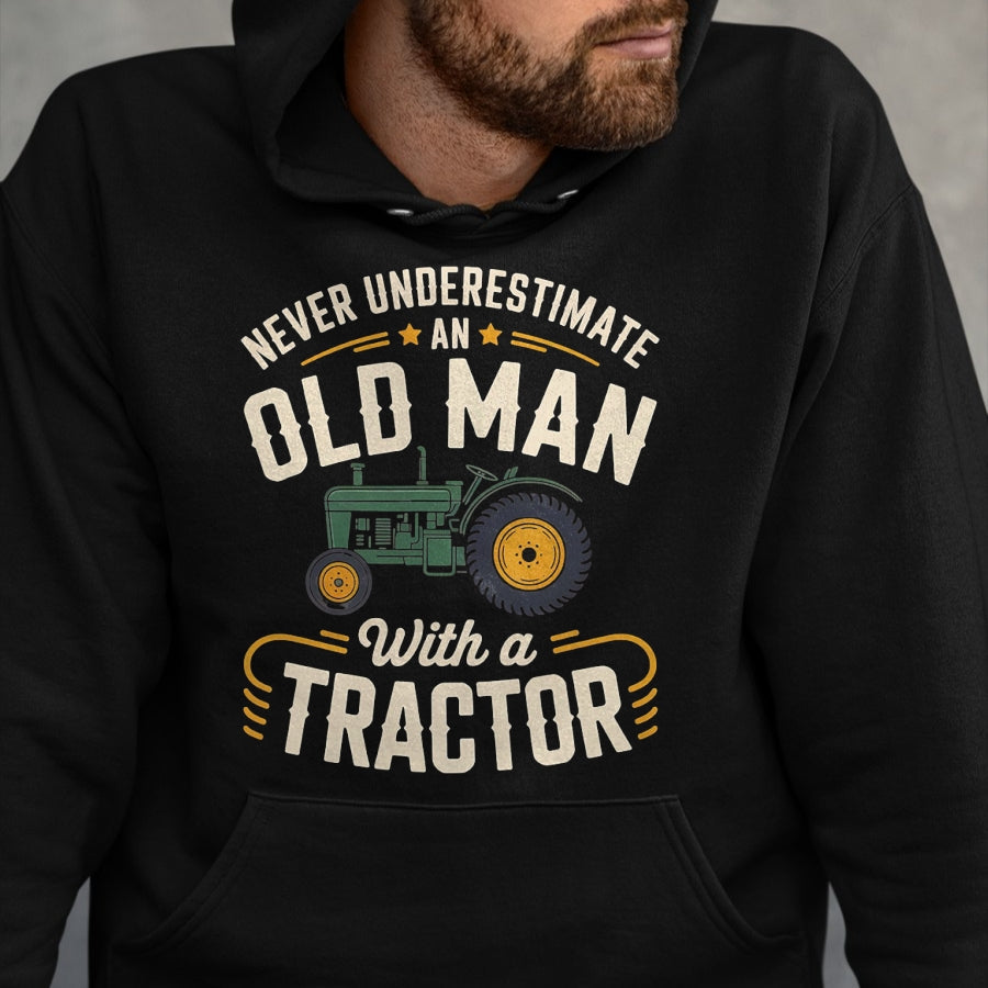 Best Farmer Life Shirt, Funny Farmer UnisexT-Shirt/Hoodie/Sweatshirt HLT00 - Never Underestimate an Old Man with a Tractor – Farming dad T-Shirt