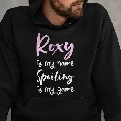 Best Wife Shirt, Wife and Husband Unisex T-Shirt/Hoodie/Sweatshirt HLT00 - Roxy Name Personalized Women Spoiled Girl Cute Pink Black T-Shirt