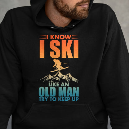 Best Grandpa Shirt, Proud Grandpa Unisex T-Shirt/Hoodie/Sweatshirt HLT00 -Best Ski Art For Grandpa Men Skiing Nordic Skier Skiing T-Shirt