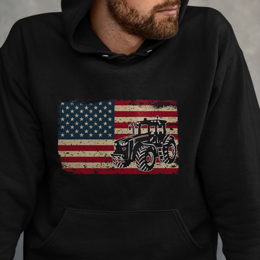 Best Farmer Life Shirt, Funny Farmer UnisexT-Shirt/Hoodie/Sweatshirt HLT00 - Farm Tractors USA Flag Patriotic Farming Gift T-Shirt Small