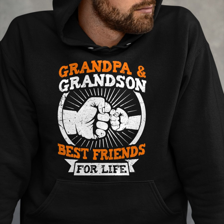 Best Grandpa Shirt, Proud Grandpa Unisex T-Shirt/Hoodie/Sweatshirt HLT00 - Grandpa and Grandson Best Friends for Life Grandfather T-Shirt