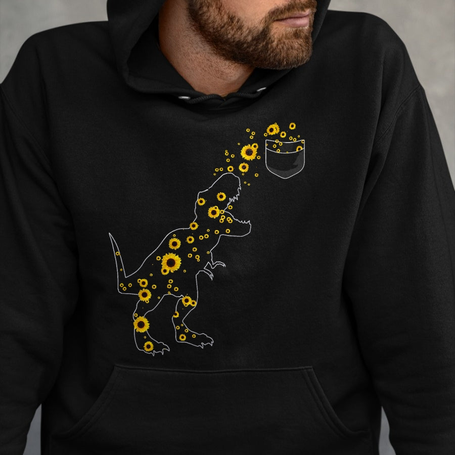 Best Dinosaur Lover Shirt, Funny Dinosaur UnisexT-Shirt/Hoodie/Sweatshirt HLT00 - Sunshine Dinosaurs T-rex Sunflower Rex Sun Flower Dinosaur T-Shirt