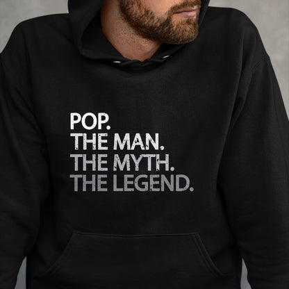 Best Grandpa Shirt, Proud Grandpa Unisex T-Shirt/Hoodie/Sweatshirt HLT00 -Cool Father, Dad & Grandpa Shirt - Pop The Man The Myth Tees T-Shirt