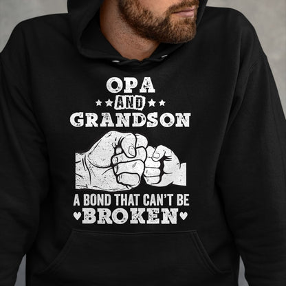 Best Grandpa Shirt, Proud Grandpa Unisex T-Shirt/Hoodie/Sweatshirt HLT00 - Opa and grandson a bond that cant be broken Grandpa gift T-Shirt