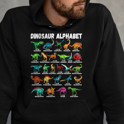 Best Dinosaur Lover Shirt, Funny Dinosaur UnisexT-Shirt/Hoodie/Sweatshirt HLT00 - Types of Dinosaurs Alphabet A-Z ABC Dino Identification T-Shirt Small