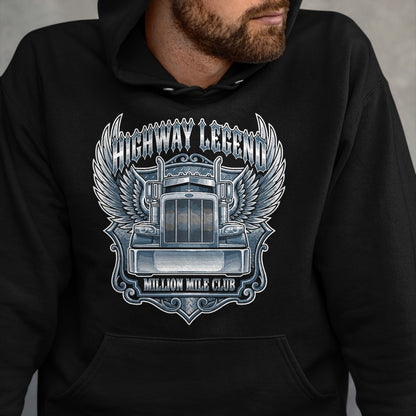 Best Truck Driver Life Shirt, Funny Trucker UnisexT-Shirt/Hoodie/Sweatshirt HLT00 - Million Mile Club Highway Legend Semi Truck Driver Trucker T-Shirt