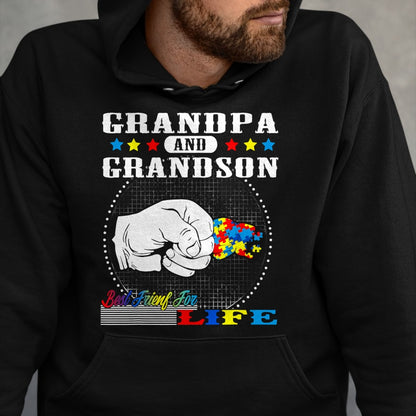 Best Grandpa Shirt, Proud Grandpa Unisex T-Shirt/Hoodie/Sweatshirt HLT00 - Autism Awareness Grandpa Grandson Best Friend for Life Gift T-Shirt