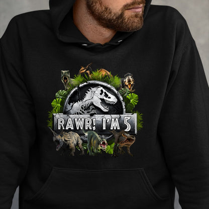 Best Dinosaur Lover Shirt, Funny Dinosaur UnisexT-Shirt/Hoodie/Sweatshirt HLT00 - Rawr I_m 5 5th Birthday T Rex Dinosaur Funny Party Boys Kids T-Shirt