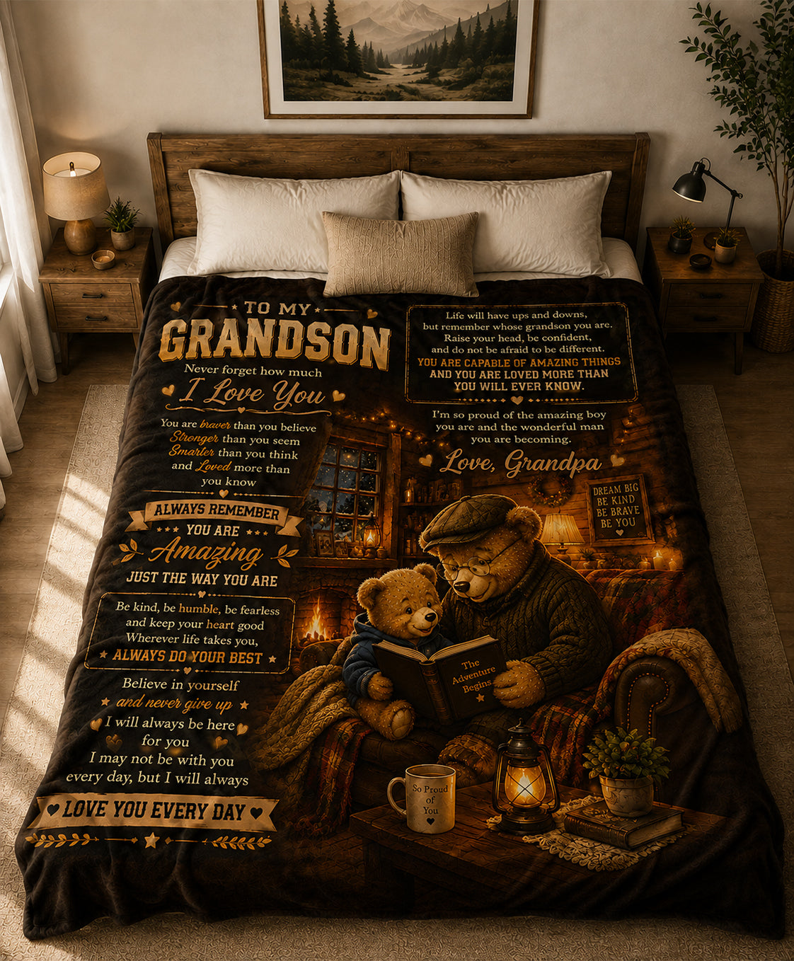 To My Grandson Blanket- From Grandpa-HLT00 (SKU2608-599)