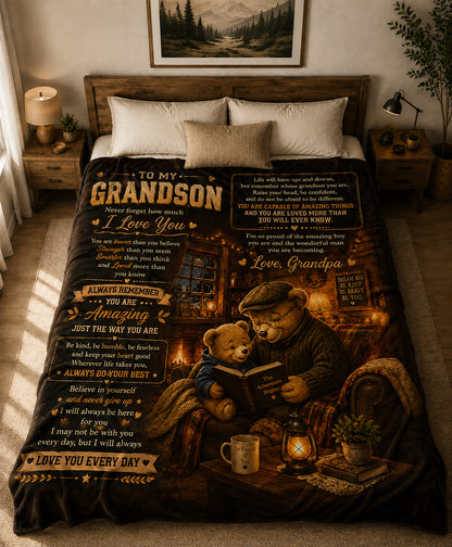 To My Grandson Blanket- From Grandpa-HLT00 (SKU2608-599)