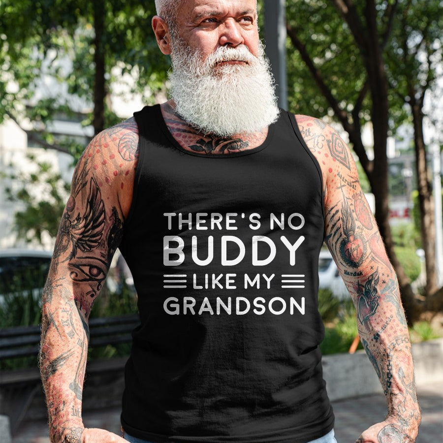Best Grandpa Shirt, Proud Grandpa Unisex T-Shirt/Hoodie/Sweatshirt HLT00 - There Is No Buddy Like My Grandson Matching Grandpa Outfit T-Shirt