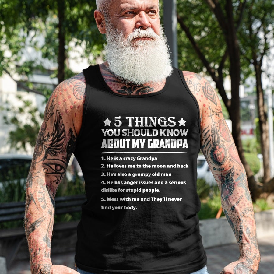 Best Grandpa Shirt, Proud Grandpa Unisex T-Shirt/Hoodie/Sweatshirt HLT00 - 5 Things You Know About My Grandpa He Is My Grandpa T-Shirt (1)
