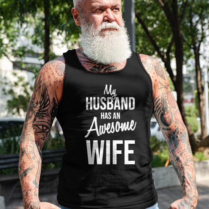 Best Wife Shirt, Wife and Husband Unisex T-Shirt/Hoodie/Sweatshirt HLT00 - My Husband Has An Awesome Wife T-Shirt (2)