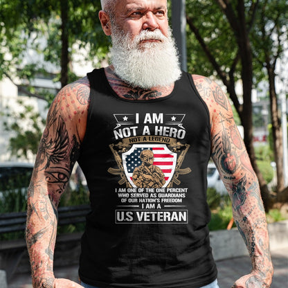 Proud Veteran Shirt, Funny Veteran UnisexT-Shirt/Hoodie/Sweatshirt HLT00 - I Am Not a Hero Not a Legend I Am a US Veteran USA Military T-Shirt