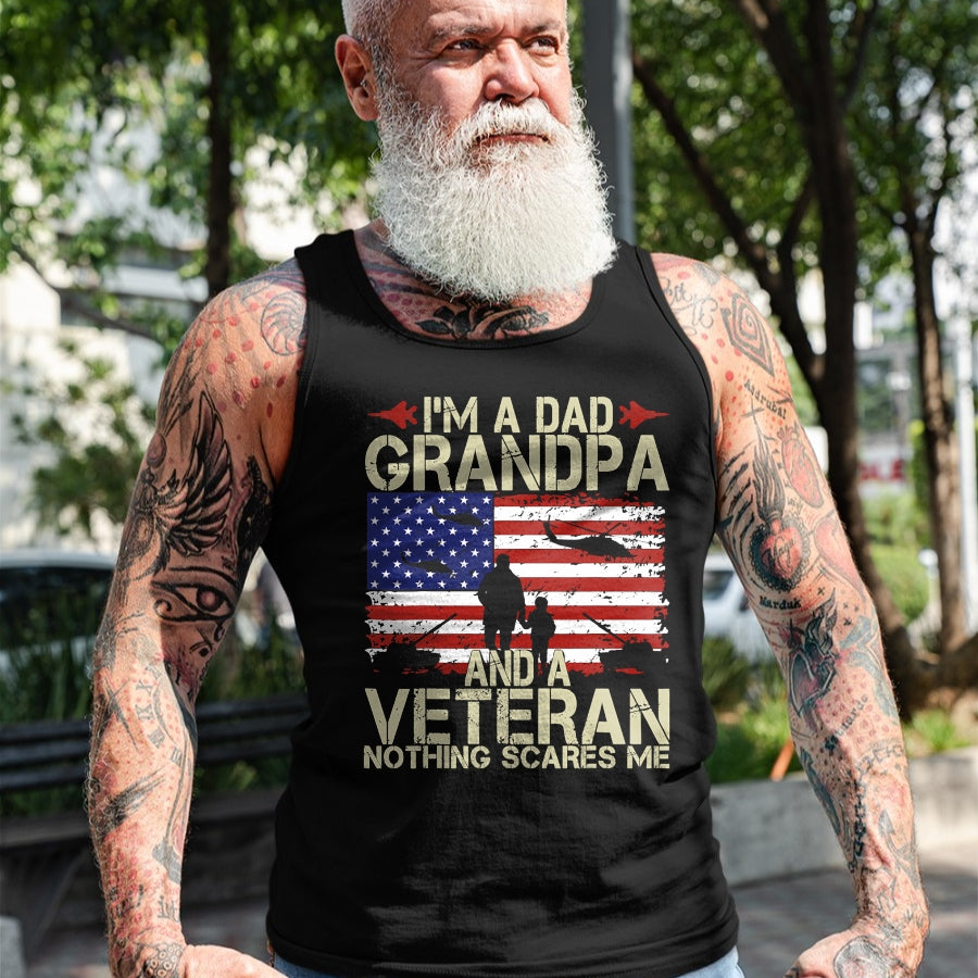 Best Grandpa Shirt, Proud Grandpa Unisex T-Shirt/Hoodie/Sweatshirt HLT00 - I'm A Dad Grandpa And Veteran Fathers Day Papa Grandpa Gifts T-Shirt