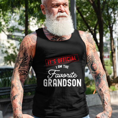 Best Grandpa Shirt, Proud Grandpa Unisex T-Shirt/Hoodie/Sweatshirt HLT00 - It's Official I'm The Favorite Grandson Vintage T-Shirt