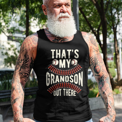 Best Grandpa Shirt, Proud Grandpa Unisex T-Shirt/Hoodie/Sweatshirt HLT00 - That's My Grandson Out There Baseball Men Grandpa Baseball T-Shirt