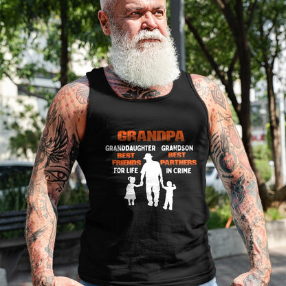 Best Grandpa Shirt, Proud Grandpa Unisex T-Shirt/Hoodie/Sweatshirt HLT00 - Grandpa Granddaughter Best Friends Grandson Best Partners T-Shirt (1)