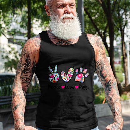 Dog Love Shirt, Dog Lover Gift T-Shirt/Hoodie/Sweatshirt HLT00 - Peace Love Dogs Floral Dog Paw Dog Mom Cute Mother_s Day T-Shirt