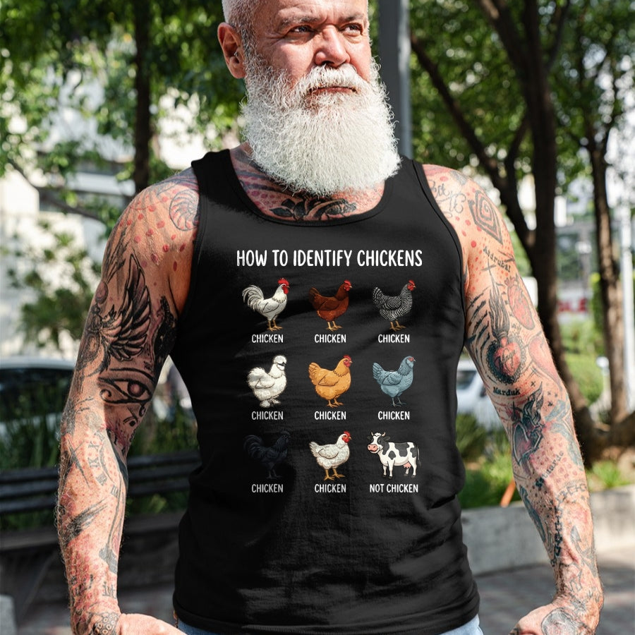 Best Farmer Life Shirt, Funny Farmer UnisexT-Shirt/Hoodie/Sweatshirt HLT00 - How to Identify Chickens T-Shirt