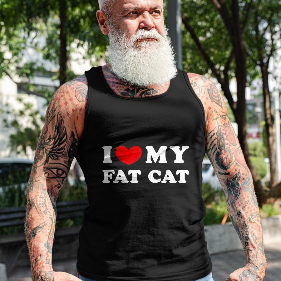 Cat Love Shirt, Funny Cat Lover Gift UnisexT-Shirt/Hoodie/Sweatshirt HLT00 - I Love My Fat Cat, I Heart My Fat Cat T-Shirt, Youth, Black, Medium (1)