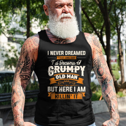Best Grandpa Shirt, Proud Grandpa Unisex T-Shirt/Hoodie/Sweatshirt HLT00 - Mens I Never Dreamed That I'd Become A Grumpy Old Man Grandpa Short Sleeve T-Shirt (1)