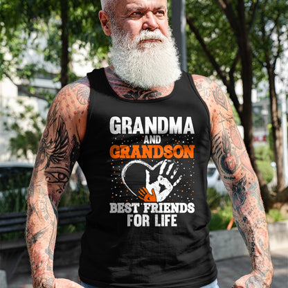 Best Grandpa Shirt, Proud Grandpa Unisex T-Shirt/Hoodie/Sweatshirt HLT00 - Grandma and Grandson Best Friends for Life T-Shirt