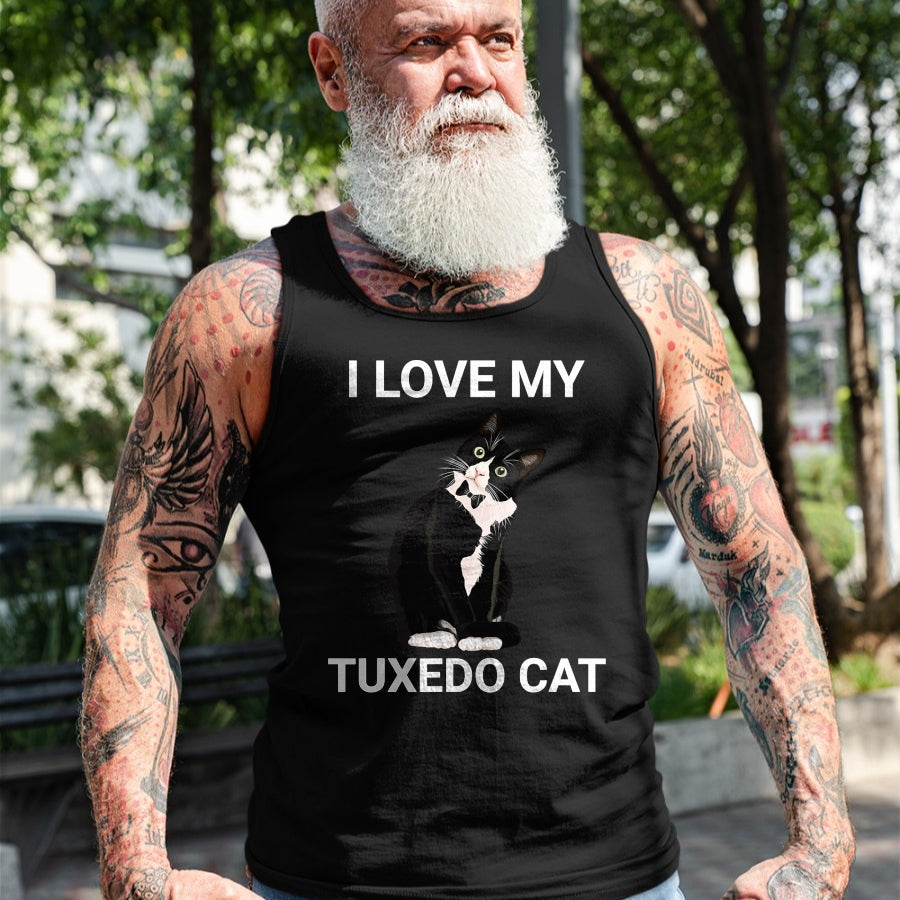 Cat Love Shirt, Funny Cat Lover Gift UnisexT-Shirt/Hoodie/Sweatshirt HLT00 - I Love My Tuxedo Cat, for Tuxedo Cat Lover, Funny Tuxedo Cat T-Shirt