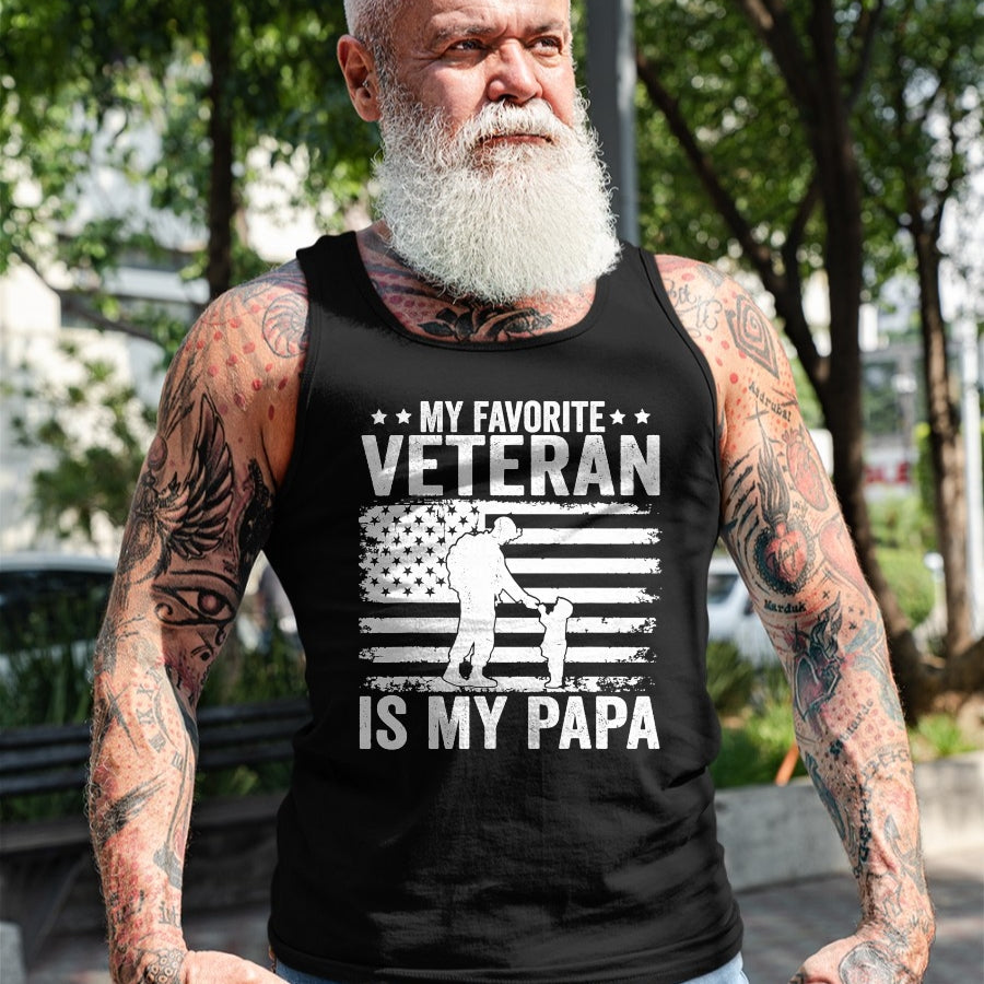 Proud Veteran Shirt, Funny Veteran UnisexT-Shirt/Hoodie/Sweatshirt HLT00 - Veterans Day Military My Favorite Veteran Is My Papa Kids T-Shirt