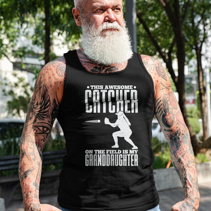 Best Grandpa Shirt, Proud Grandpa Unisex T-Shirt/Hoodie/Sweatshirt HLT00 - This Awesome Catcher On The Field Is My Granddaughter T-Shirt