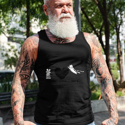 Cat Love Shirt, Funny Cat Lover Gift UnisexT-Shirt/Hoodie/Sweatshirt HLT00 - Peace Love Cats Hippy T-Shirt