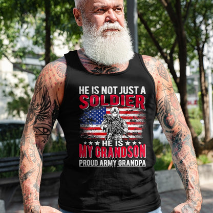 Best Grandpa Shirt, Proud Grandpa Unisex T-Shirt/Hoodie/Sweatshirt HLT00 - My Grandson Is A Soldier Hero Proud Army Grandpa Grandfather T-Shirt