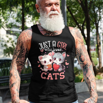 Cat Love Shirt, Funny Cat Lover Gift UnisexT-Shirt/Hoodie/Sweatshirt HLT00 - Just A Girl Who Loves Cats Cute Kawaii Hearts Cat Lover T-Shirt