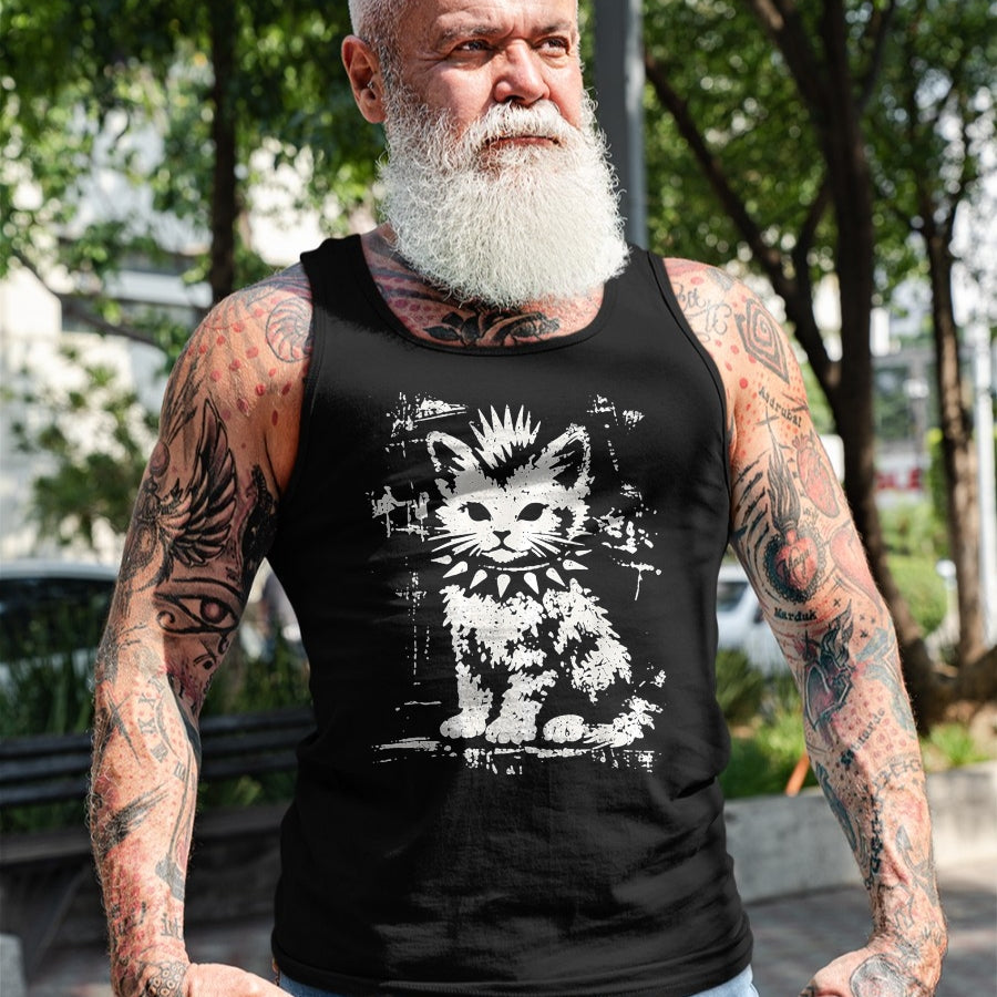 Cat Love Shirt, Funny Cat Lover Gift UnisexT-Shirt/Hoodie/Sweatshirt HLT00 - Punk Cat Grunge Rebel Cat Alternative Style T-Shirt, Women, Black, X-Large