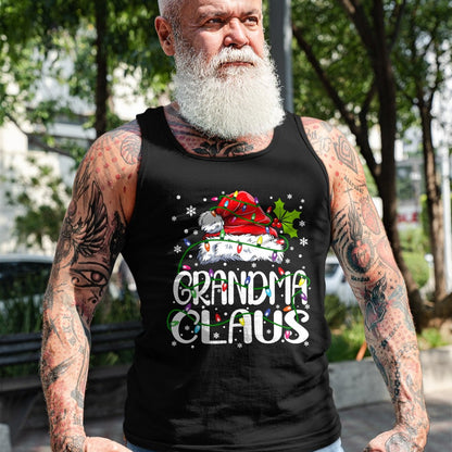 Best Grandma Shirt, Proud Grandma Unisex T-Shirt/Hoodie/Sweatshirt HLT00 - Grandma Claus Christmas Lights Pajama Family Matching T-Shirt
