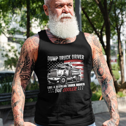 Best Truck Driver Life Shirt, Funny Trucker UnisexT-Shirt/Hoodie/Sweatshirt HLT00 - Truck Driver Construction Site US Flag Dump Truck T-Shirt
