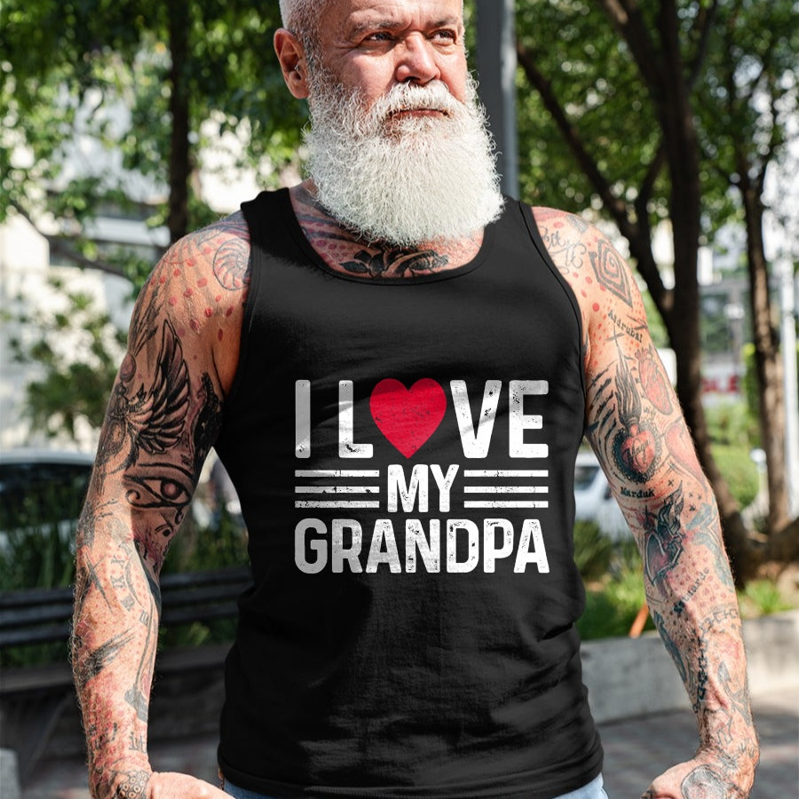 Best Grandpa Shirt, Proud Grandpa Unisex T-Shirt/Hoodie/Sweatshirt HLT00 - Kids I Love My Grandpa For Toddler, Boy, Girl, Youth, Baby T-Shirt