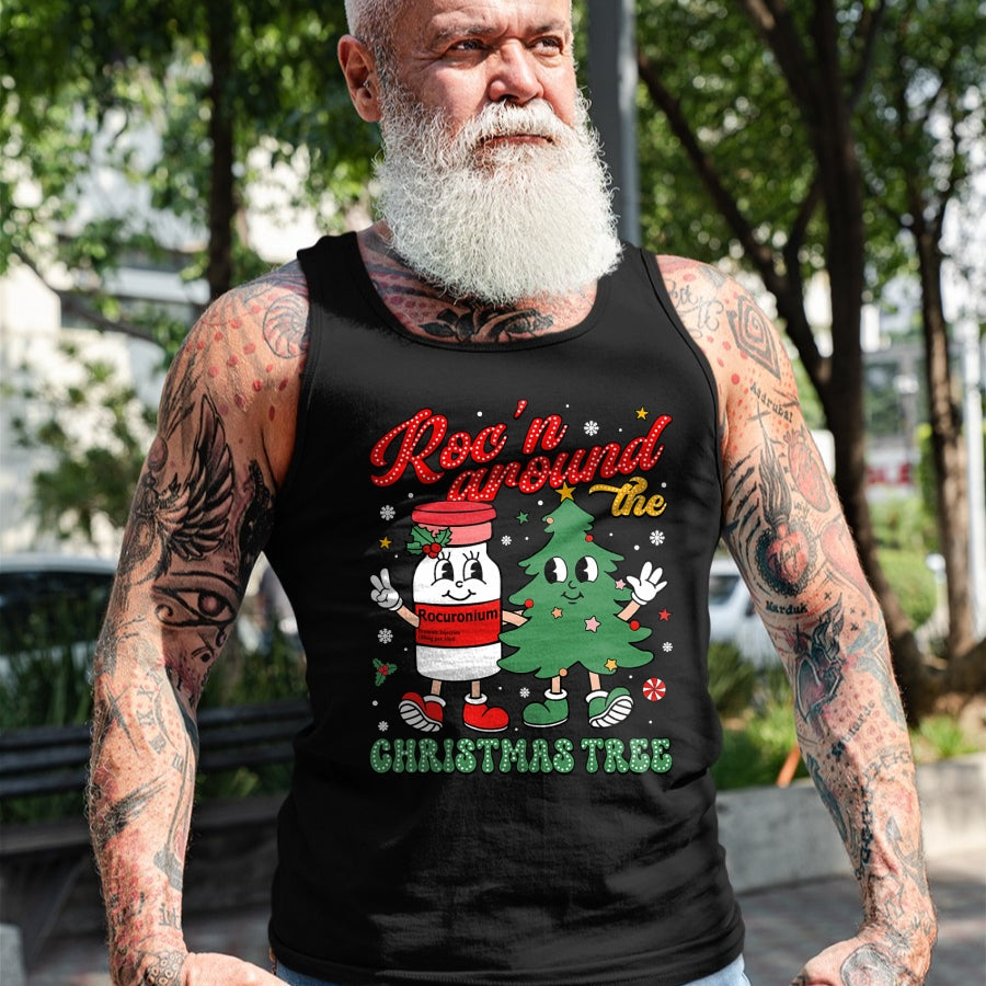 Funny Nurse Shirt, Nurse Unisex T-Shirt/Hoodie/Sweatshirt HLT00 - Roc'n Around The Christmas Tree ER ED ICU Nurse Christmas T-Shirt