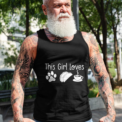 Dog Love Shirt, Dog Lover Gift T-Shirt/Hoodie/Sweatshirt HLT00 - THIS GIRL LOVES DOGS TACOS COFFEE T-Shirt Women Mom Gift