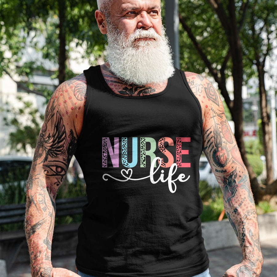 Funny Nurse Shirt, Nurse Unisex T-Shirt/Hoodie/Sweatshirt HLT00 - Women Nurse Life RN LPN CNA Leopard Nurse Week Healthcare T-Shirt