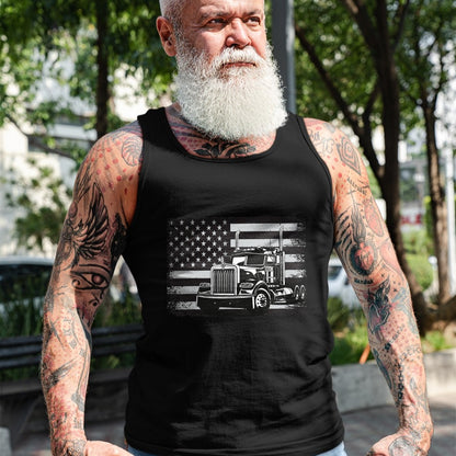 Best Truck Driver Life Shirt, Funny Trucker UnisexT-Shirt/Hoodie/Sweatshirt HLT00 - US American Flag Semi Truck Driver T-Shirt (5)