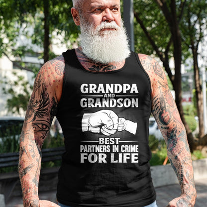 Best Grandpa Shirt, Proud Grandpa Unisex T-Shirt/Hoodie/Sweatshirt HLT00 - Grandpa and GrandSon Best Partners in Crime For Life