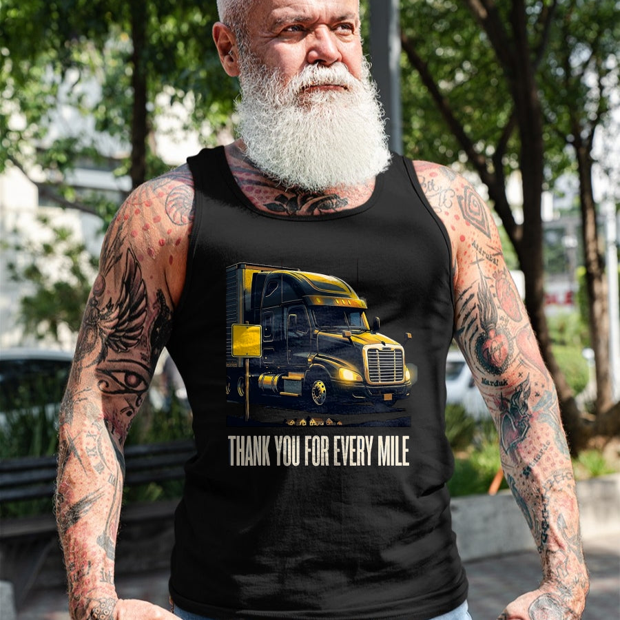 Best Truck Driver Life Shirt, Funny Trucker UnisexT-Shirt/Hoodie/Sweatshirt HLT00 - Thank You For Every Mile Truck Driver Appreciation Week Gift T-Shirt, Men, Pink, XX-Large