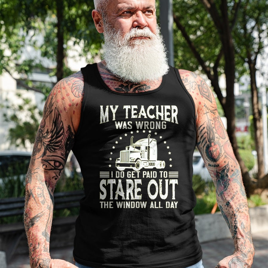 Best Truck Driver Life Shirt, Funny Trucker UnisexT-Shirt/Hoodie/Sweatshirt HLT00 - My Teacher was Wrong Trucker T-Shirt, Men, Black, 3X-Large