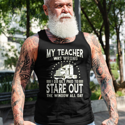Best Truck Driver Life Shirt, Funny Trucker UnisexT-Shirt/Hoodie/Sweatshirt HLT00 - My Teacher was Wrong Trucker T-Shirt, Men, Black, 3X-Large