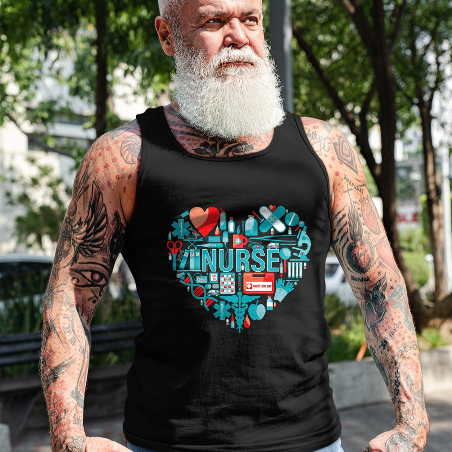 Funny Nurse Shirt, Nurse Unisex T-Shirt/Hoodie/Sweatshirt HLT00 - Nurse Love Nursing Student RN Nurse heart CNA women men gift T-Shirt