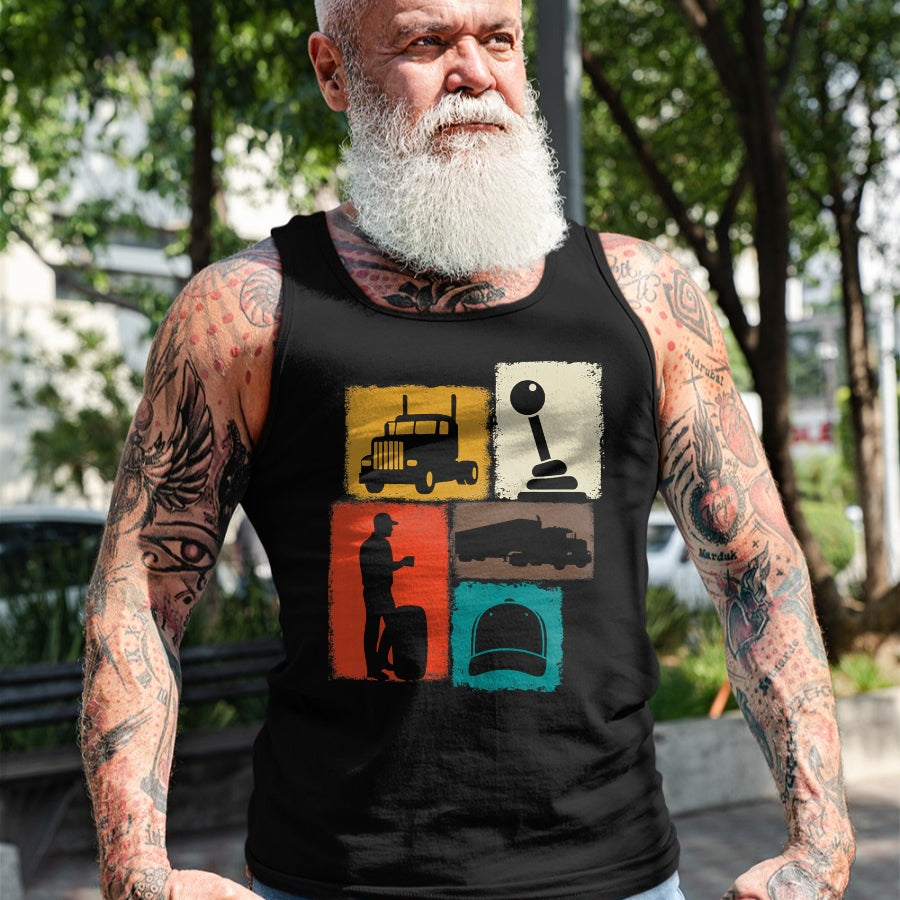 Best Truck Driver Life Shirt, Funny Trucker UnisexT-Shirt/Hoodie/Sweatshirt HLT00 - Trucker Vintage Collage Trucking Men Truck Driver T-Shirt