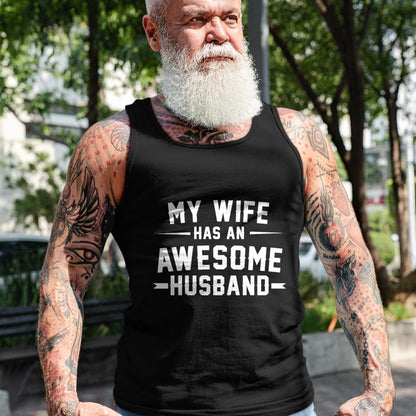 Best Wife Shirt, Wife and Husband Unisex T-Shirt/Hoodie/Sweatshirt HLT00 - My wife has an awesome husband Long Sleeve T-Shirt